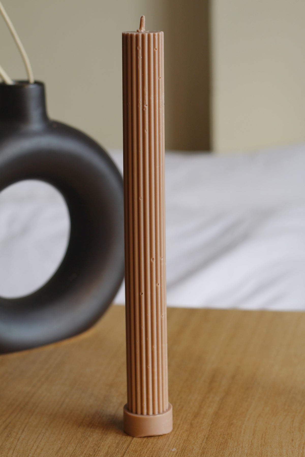 Long Candel Long Textured Taper Candle Set of 2 | Brown - 12 Inches – The Lilith store