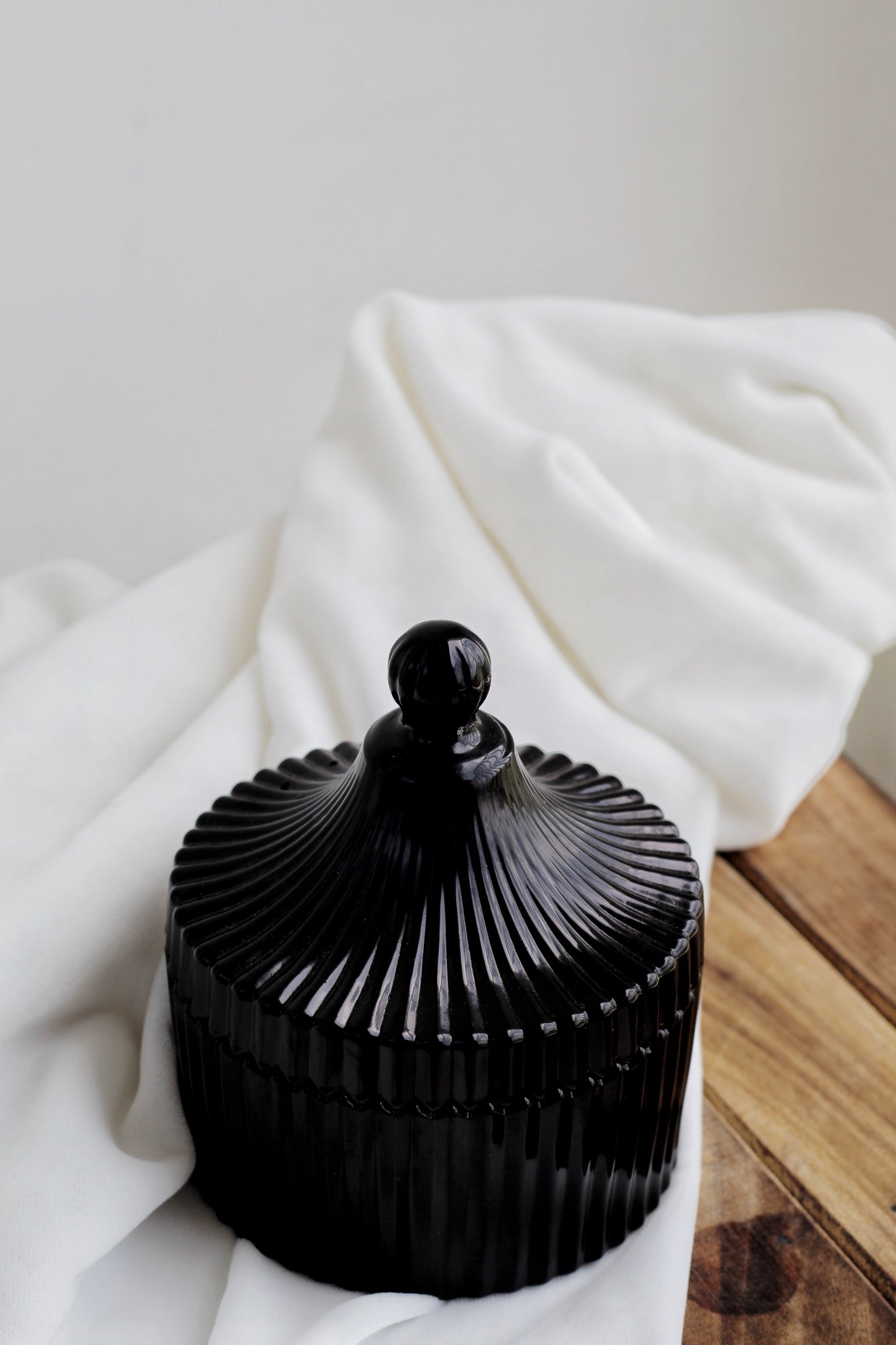 Black Vertical Texture Jar Candle | Soy Candle