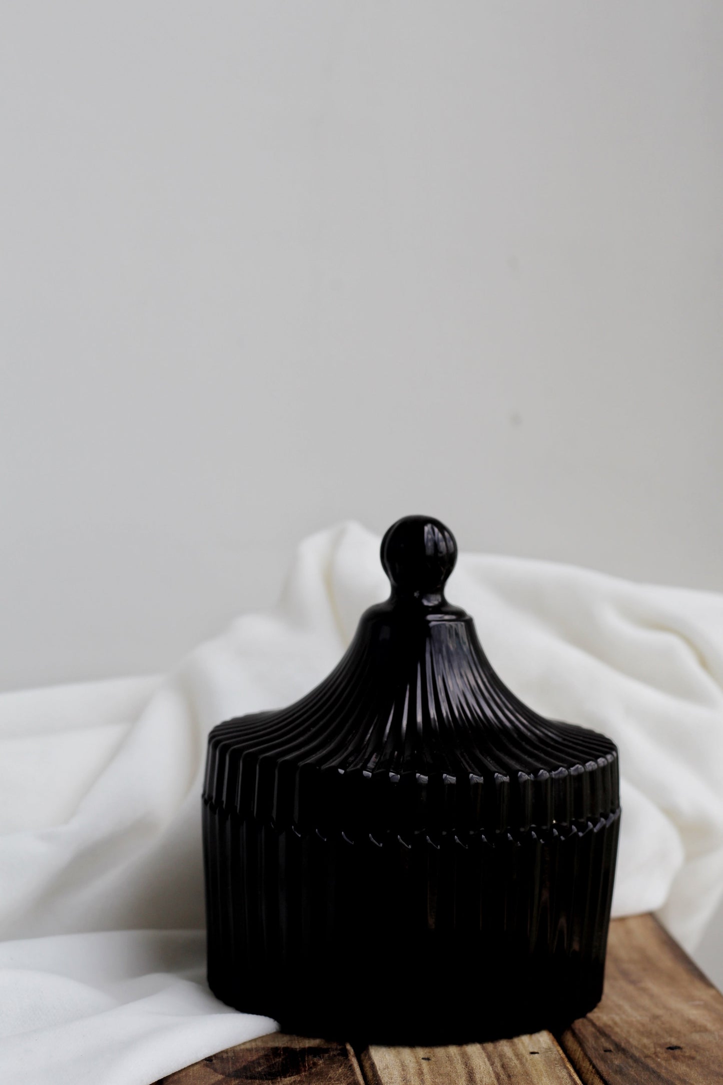 Black Vertical Texture Jar Candle | Soy Candle