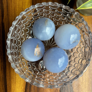 Blue Chalcedony Sphere | Balances Throat Chakra & Enhance communication skills