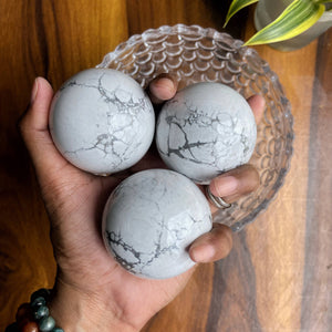 Howlite Sphere | Medium Size | | Expressing & Anger Management