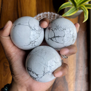 Howlite Sphere | Medium Size | | Expressing & Anger Management