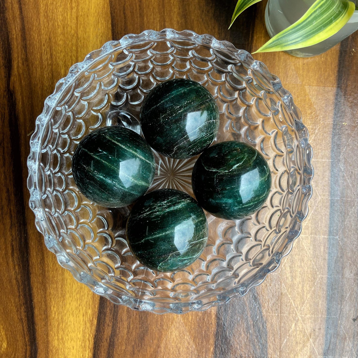 Green Jade Sphere | Luck & Prosperity Crystal Stones