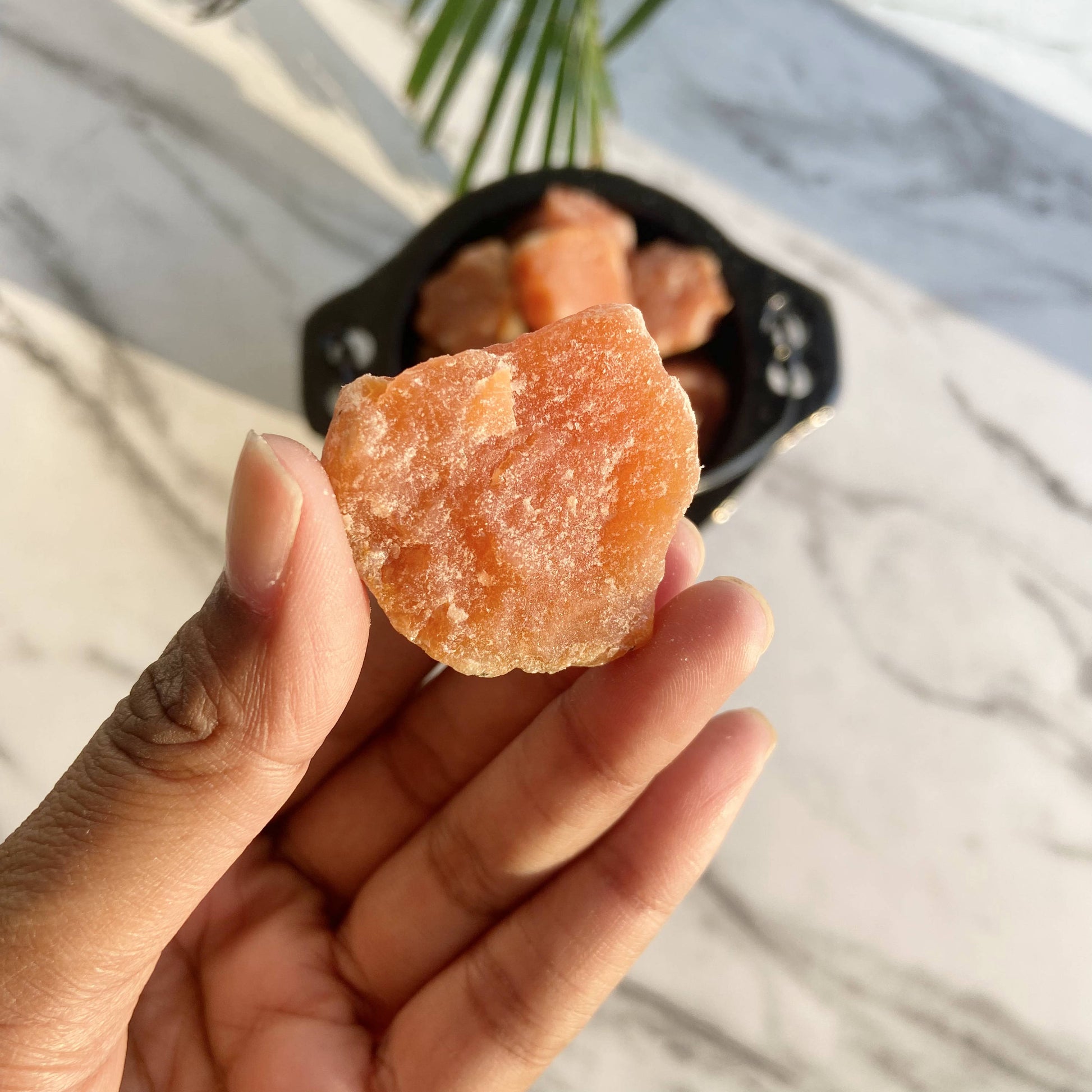 Orange Calcite Raw Stone | Clears Stagnant Energies & Promotes Spiritual Growth Crystal Stones