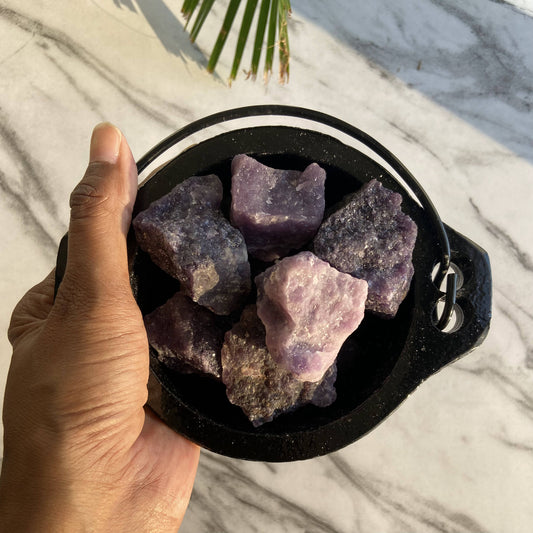 Lepidolite Raw Stone | Clear Blockages Of Heart Chakra & Third Eye Crystals Stones