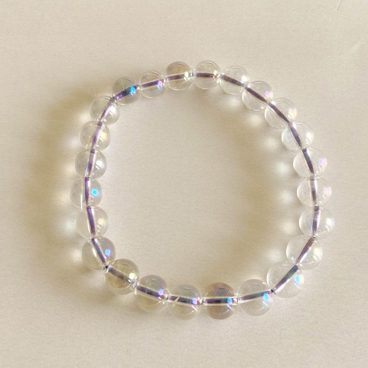 Angel Aura Quartz Bead Bracelet - 8Mm | Peace & Purification Crystal Stones