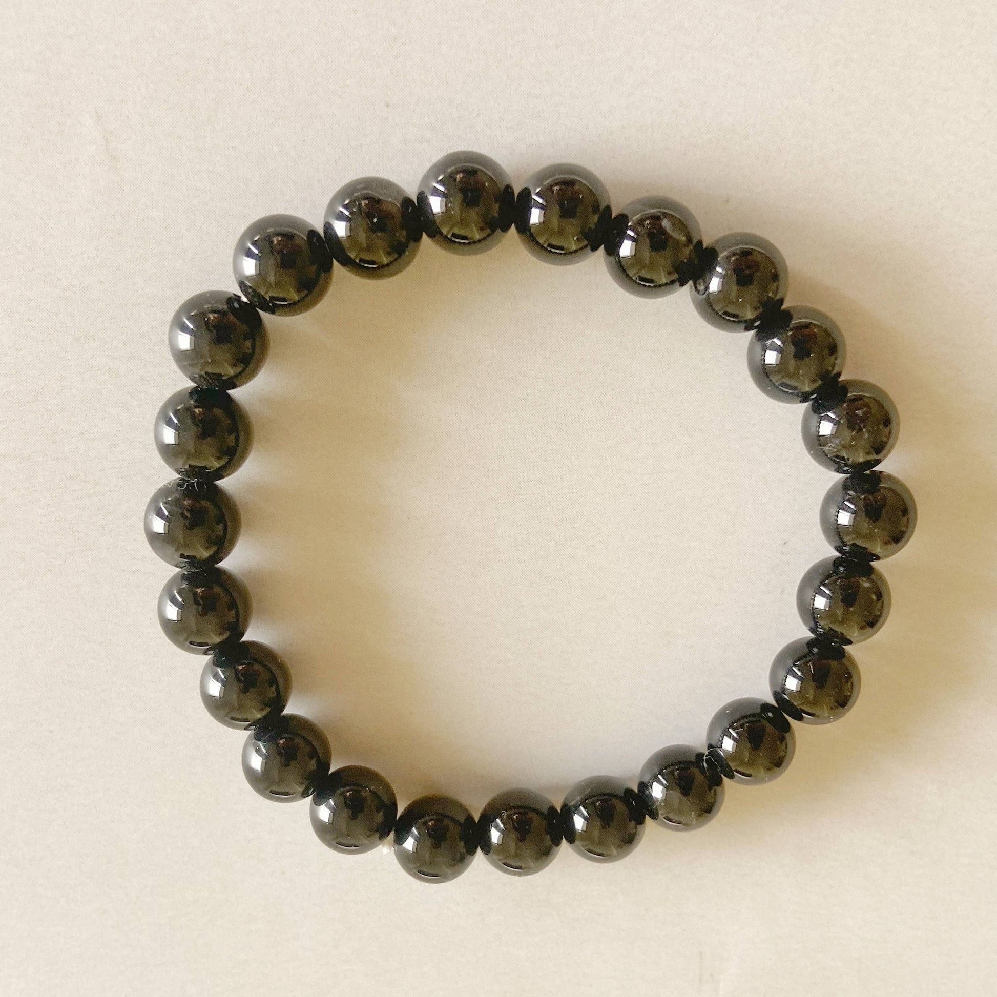 Black Obsidian Bead Bracelet - 8Mm | Removes Blockages & Provides Great Protection Crystal Jewellery