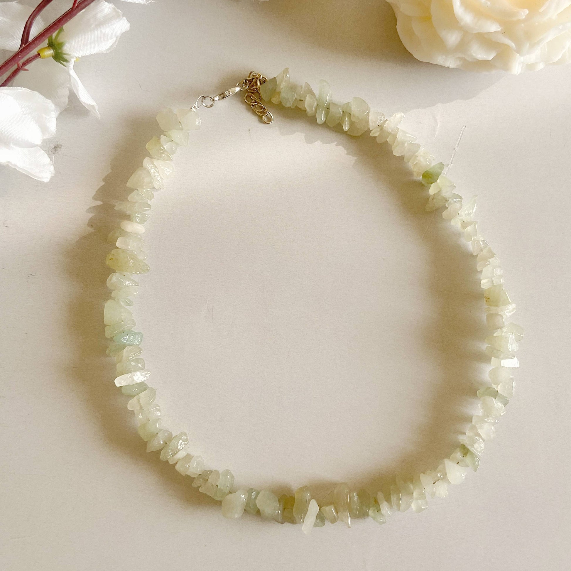 Green Aventurine Chips Necklace | Stone Of Abundance & Prosperity Crystal Stones