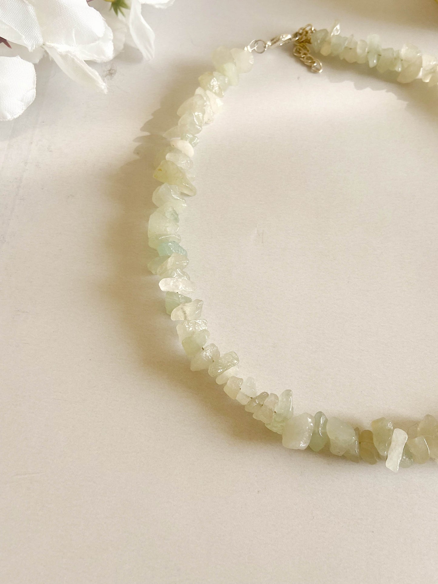 Green Aventurine Chips Necklace | Stone Of Abundance & Prosperity Crystal Stones