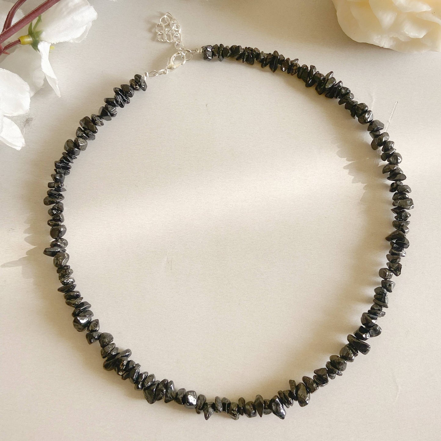 Black Tourmaline Chips Necklace | Stone Of Protection Crystal & Stones