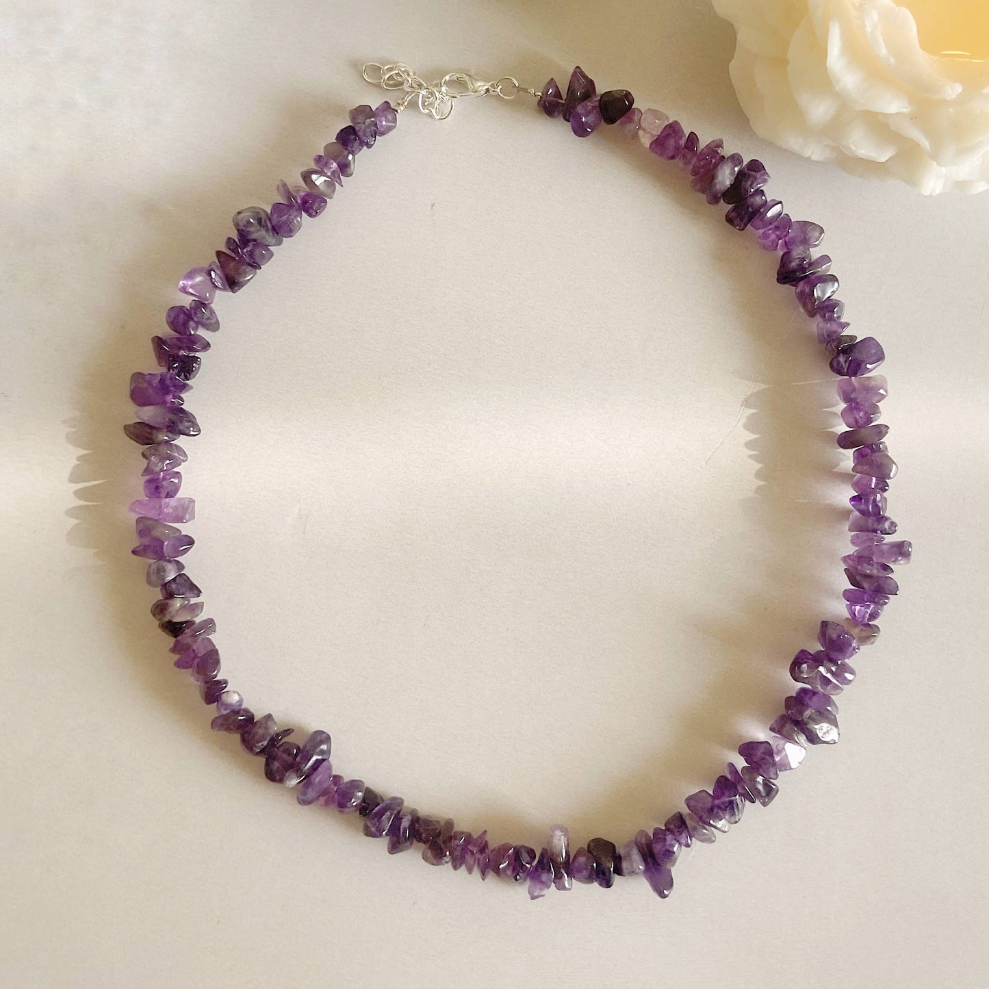 Amethyst Chips Necklace | Helps Activating Third Eye & Psychic Abilities Crystal Stones