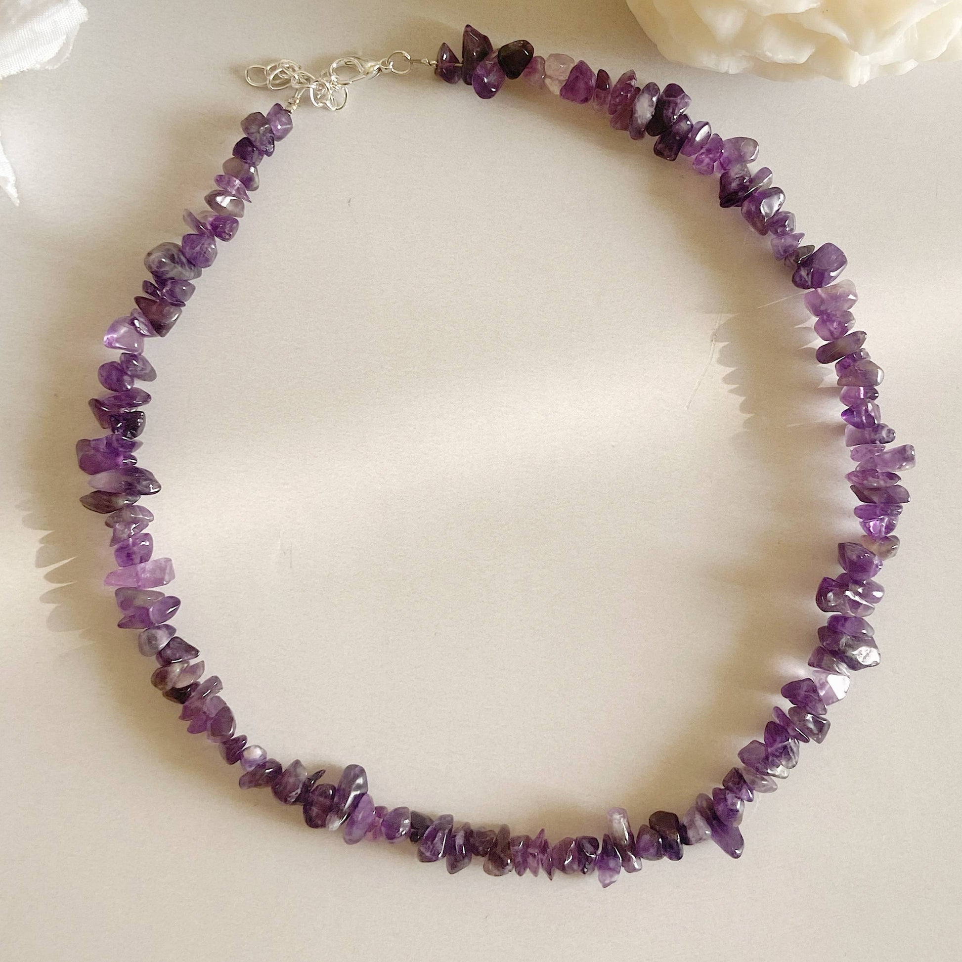 Amethyst Chips Necklace | Helps Activating Third Eye & Psychic Abilities Crystal Stones