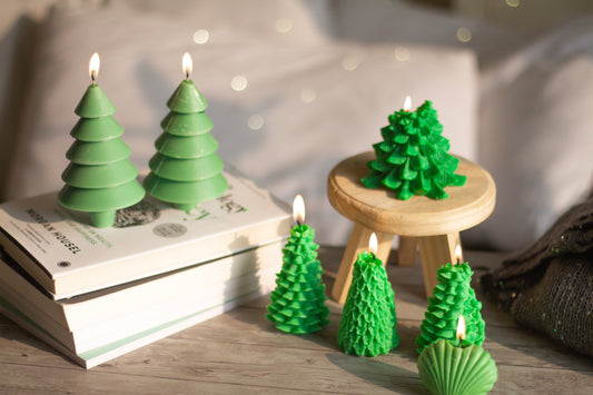 Green Tree Candle Combo  |  Set of 7 Candles