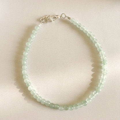 Green Aventurine Mini Bead Anklet - 4Mm | Stone For Financial Abundance & Prosperity Crystal Stones