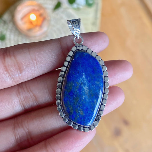 Lapis Lazuli Oxidised Pendant | Mental Peace And Communication Crystal & Stones