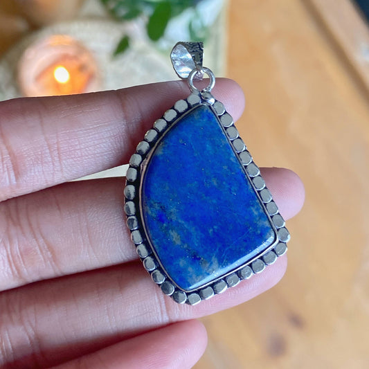 Lapis Lazuli Oxidised Pendant | Mental Peace And Communicationlapis Communication Crystal & Stones