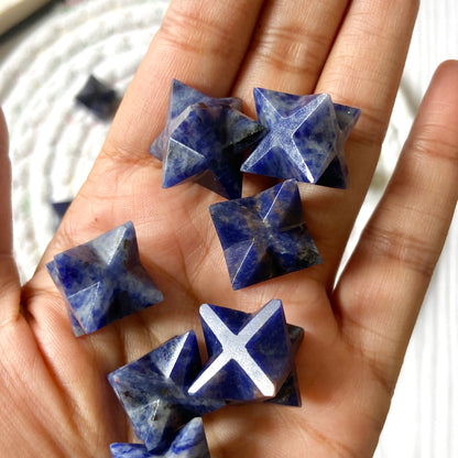 Sodalite Merkaba Crystal Carving - Pack of 2  | Communication & Expression