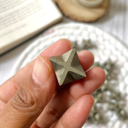 Pyrite Merkaba Crystal Carving - Pack of 2 | Stone for financial abundance