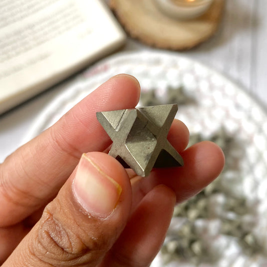 Pyrite Merkaba Crystal Carving - Pack of 2 | Stone for financial abundance