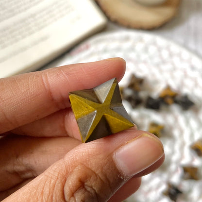 Tiger's eye Merkaba Crystal Carving - Pack of 2 | Wealth & Fortune