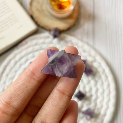 Amethyst Merkaba Crystal Carving - Pack of 1 | Helps activating Third Eye & Psychic abilities