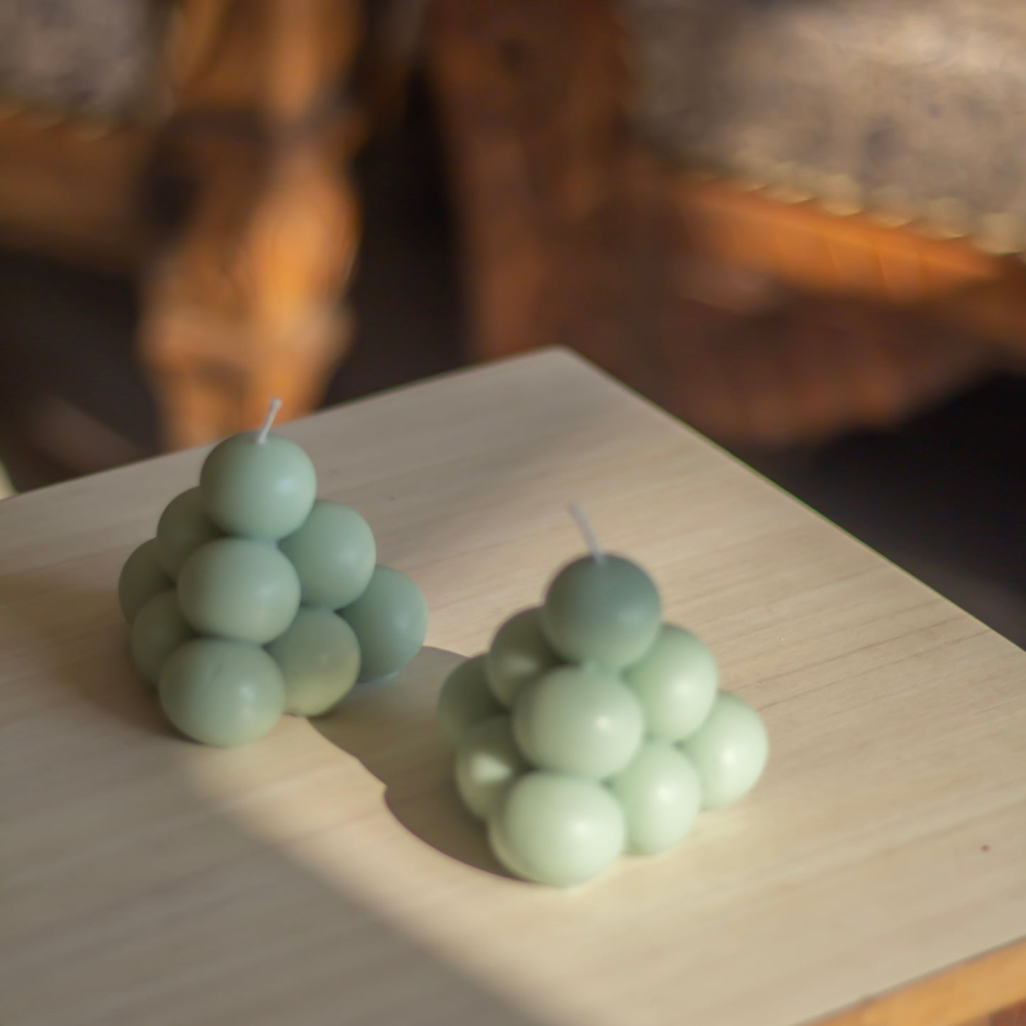 Green Bubble Pyramid Soy Candle | Pack of 3