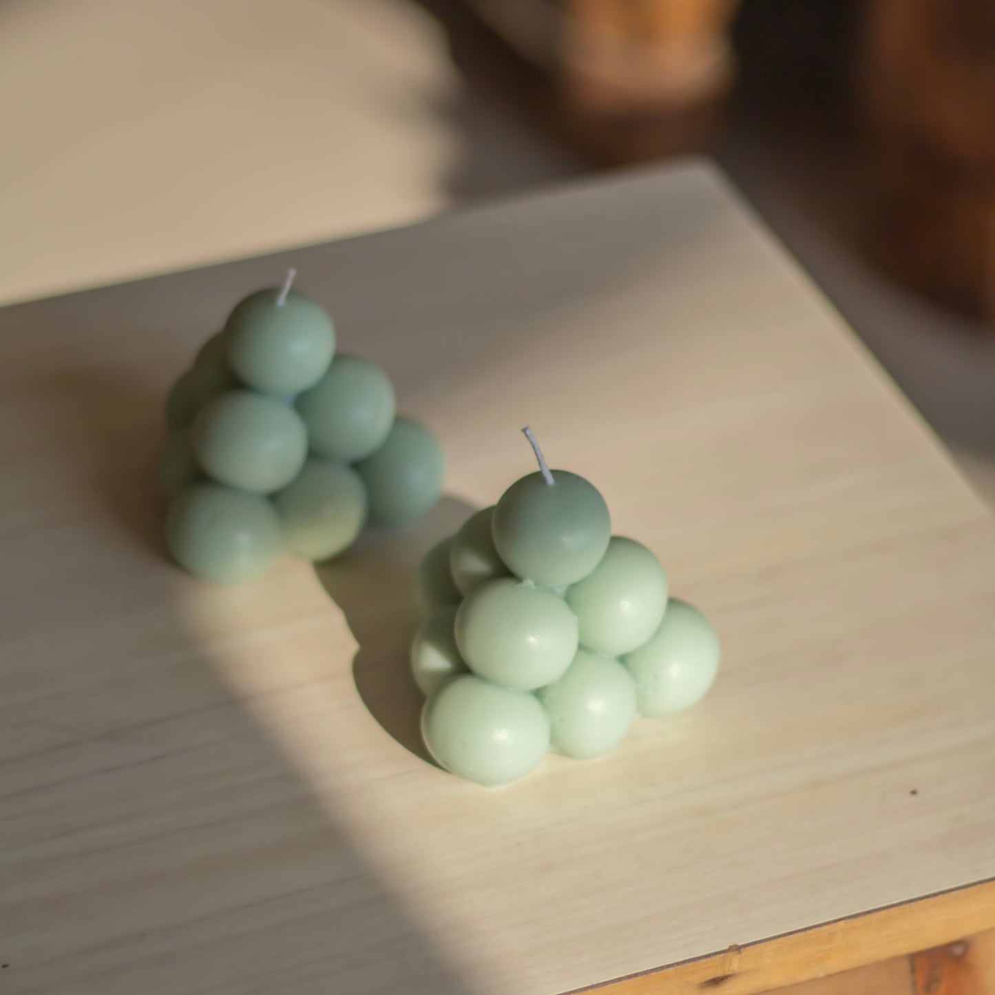 Green Bubble Pyramid Soy Candle | Pack of 3