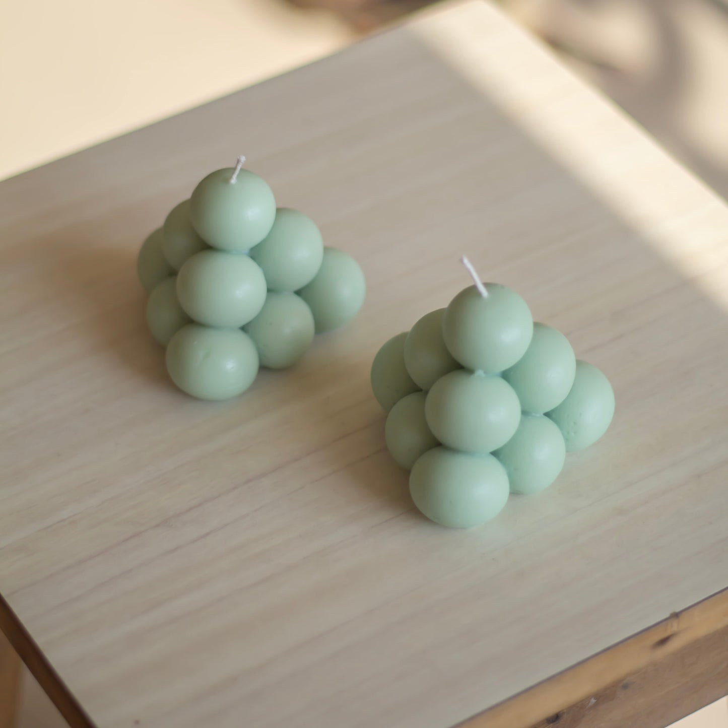 Green Bubble Pyramid Soy Candle | Pack of 3