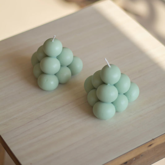 Green Bubble Pyramid Soy Candle | Pack of 3