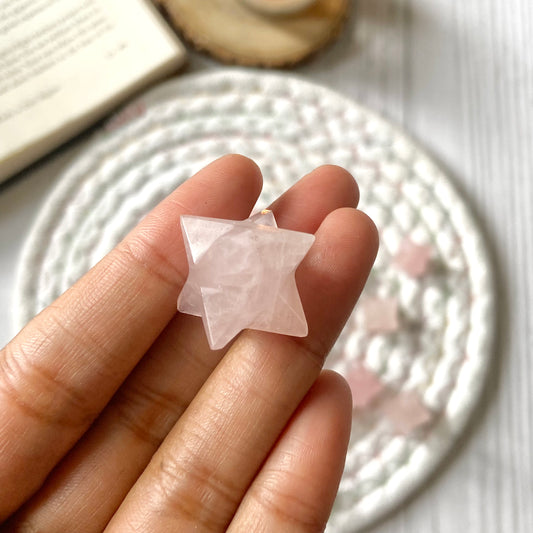 Rose Quartz Merkaba Crystal Carving - Pack of 2 | Stone for Love & Self Love