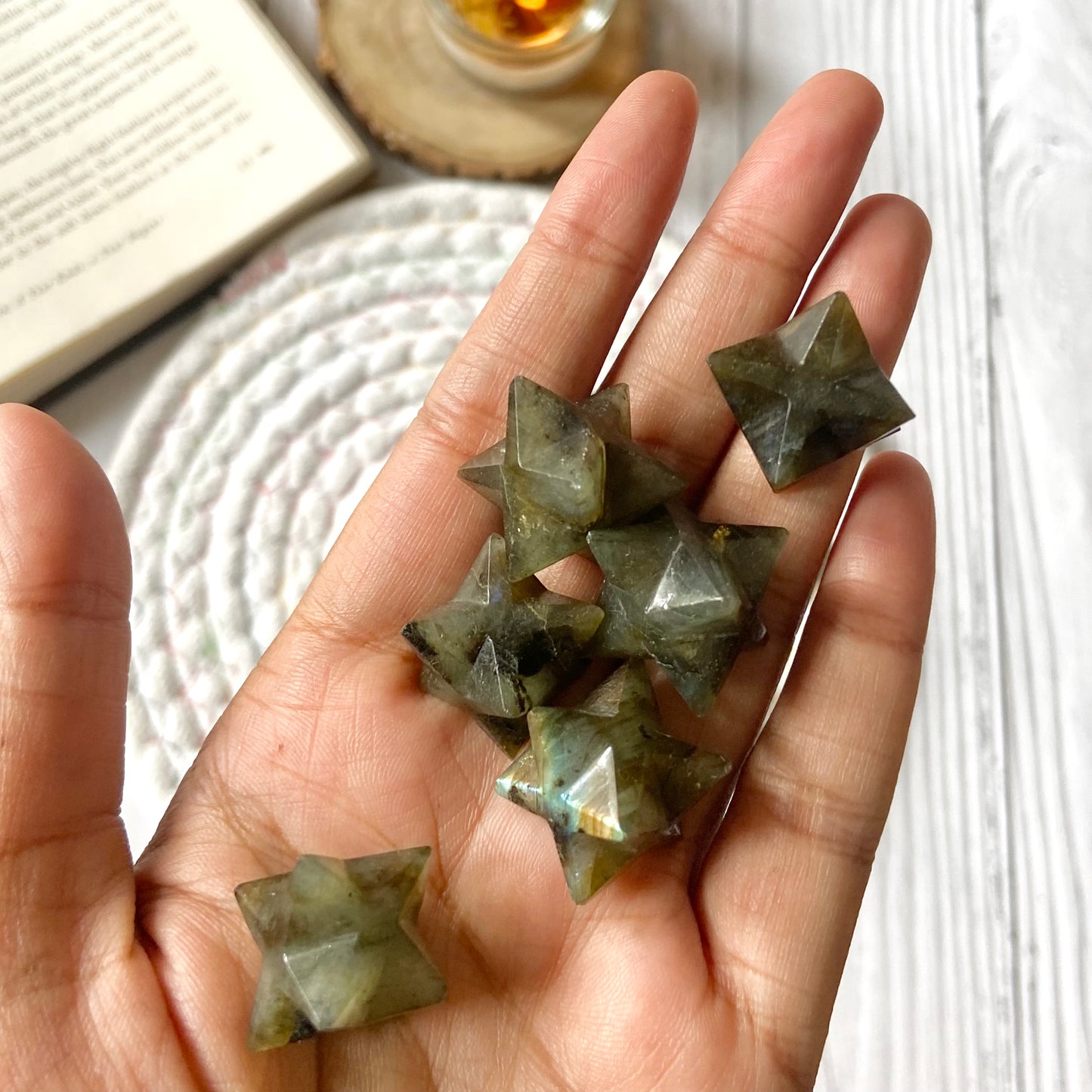 Labradorite Merkaba Crystal Carving - Pack of 2 | Promotes Spiritual Growth