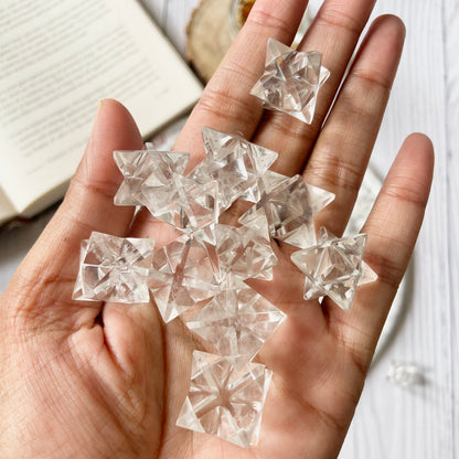 Clear Quartz  Merkaba Crystal Carving - Pack of 2 | Master Healing Crystal