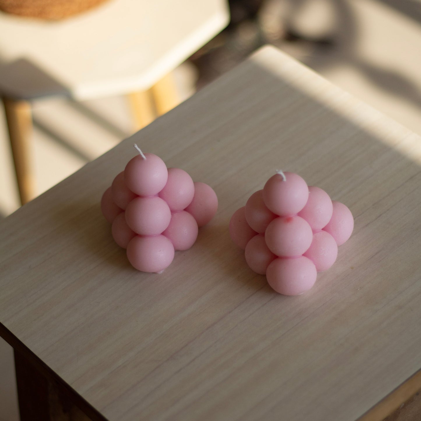 Pink Bubble Pyramid Soy Candle | Pack of 3