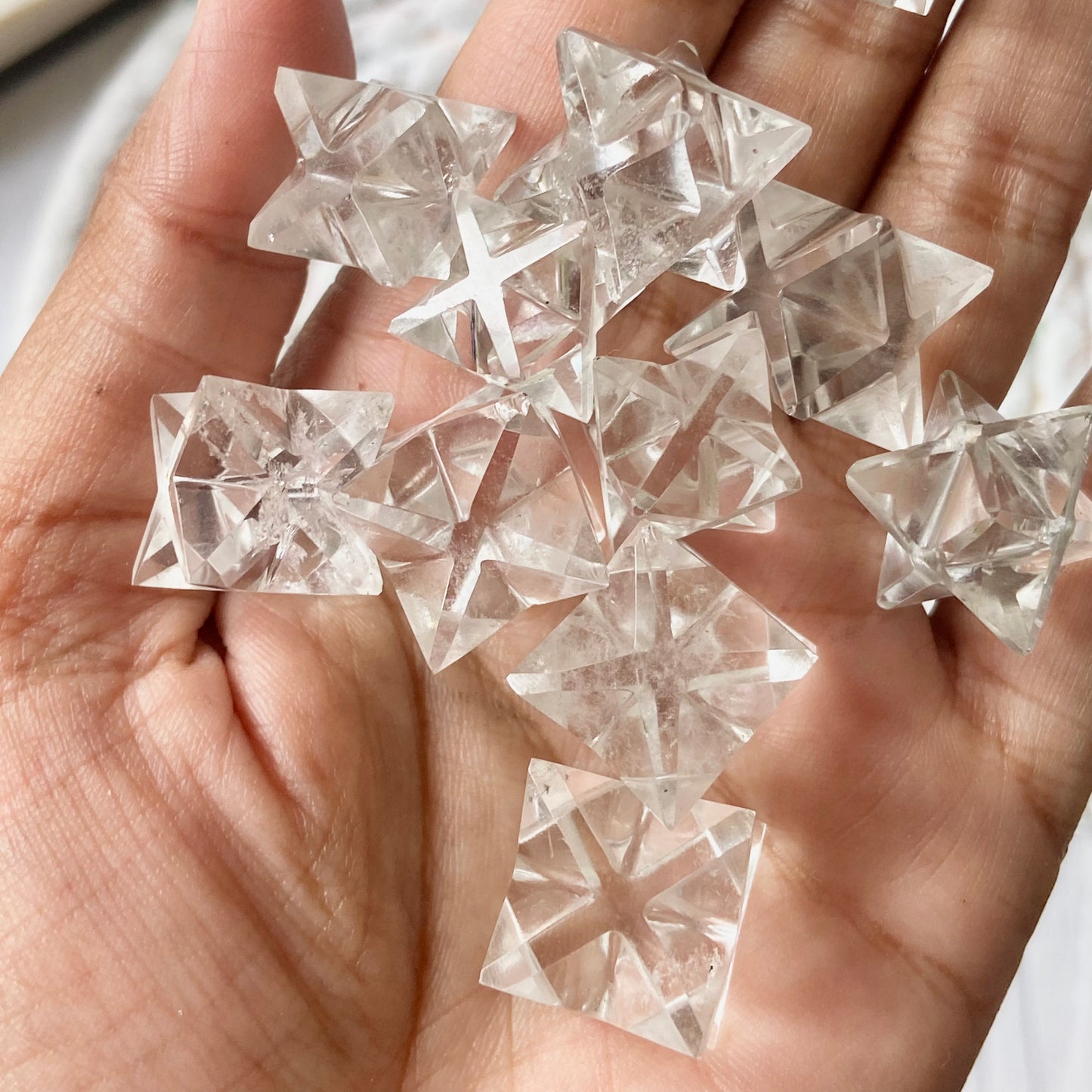 Clear Quartz  Merkaba Crystal Carving - Pack of 2 | Master Healing Crystal