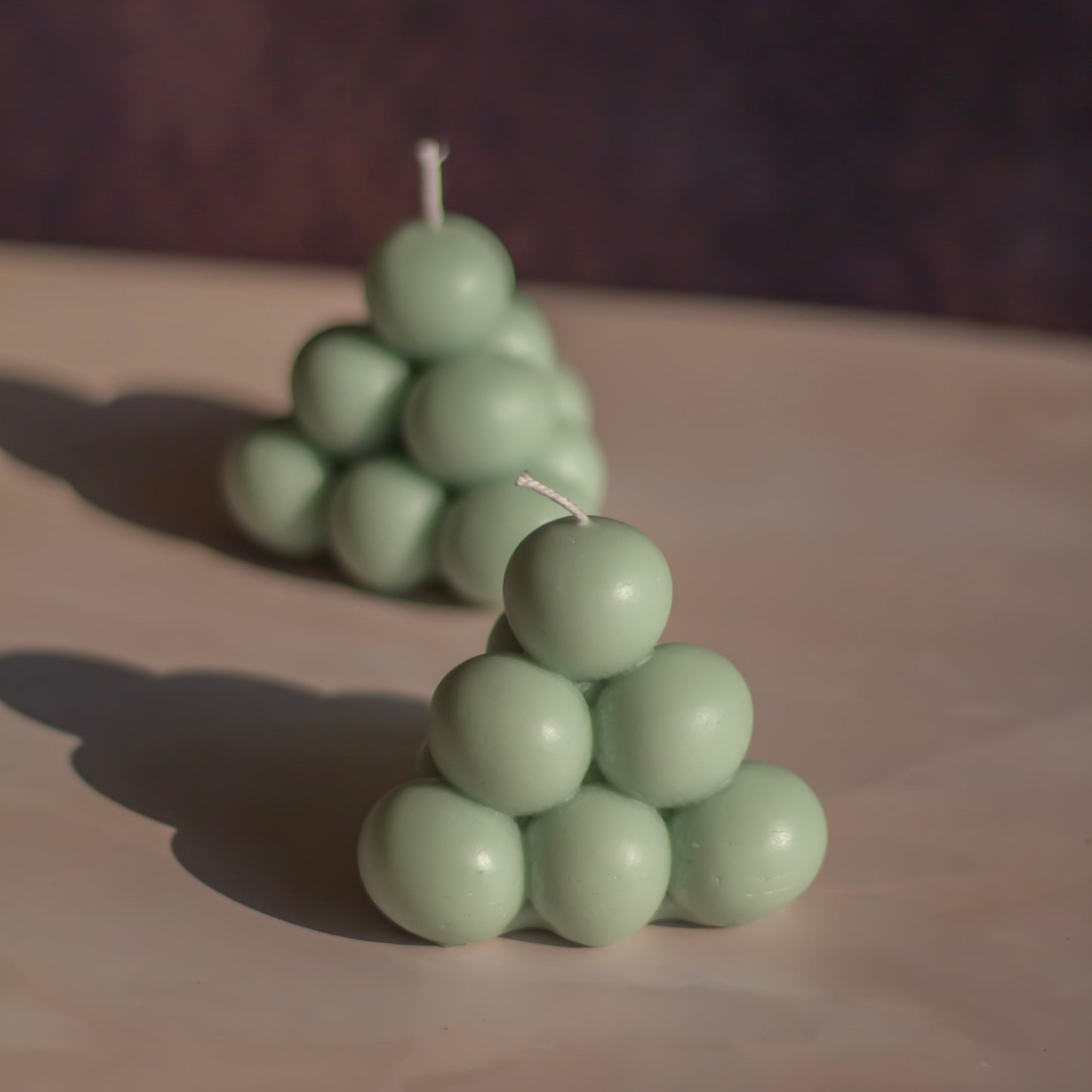 Green Bubble Pyramid Soy Candle | Pack of 3