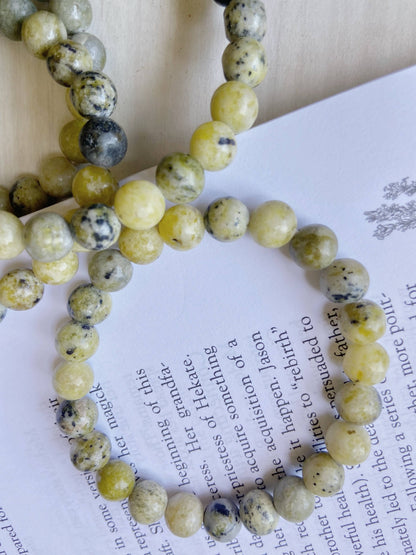 Serpentine Bead Bracelet | Wisdom Past Life Memories Intuition Crystal & Stones