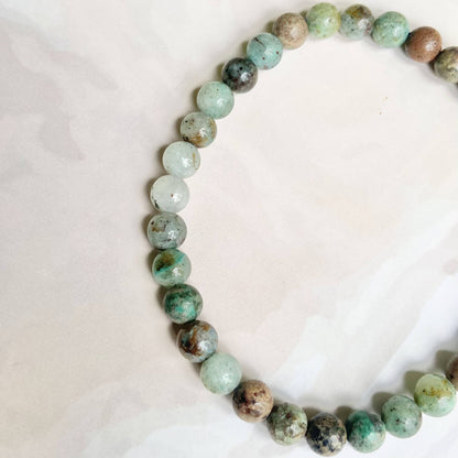 Chryscolla Bead Bracelet - 6Mm | Throat Chakra Expression Public Speaking Crystal & Stones