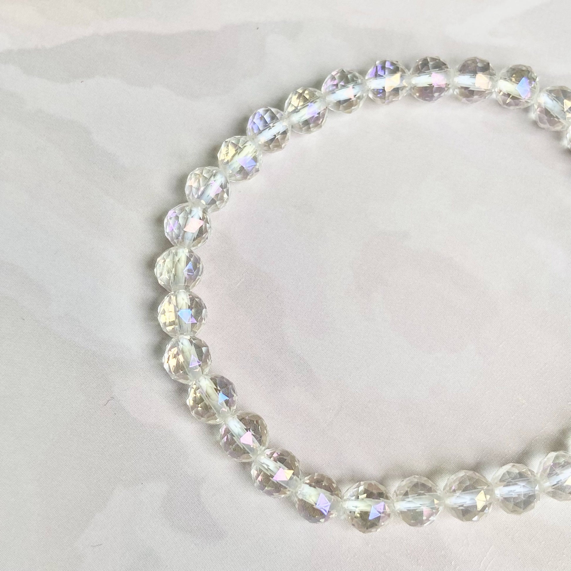 Angel Aura Quartz Multi Facet Bead Bracelet - 6Mm | Peace & Purification Crystal Stones