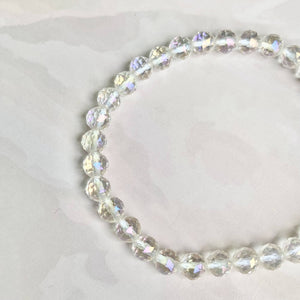 Angel Aura Quartz multi facet Bead Bracelet - 6mm | Peace & Purification