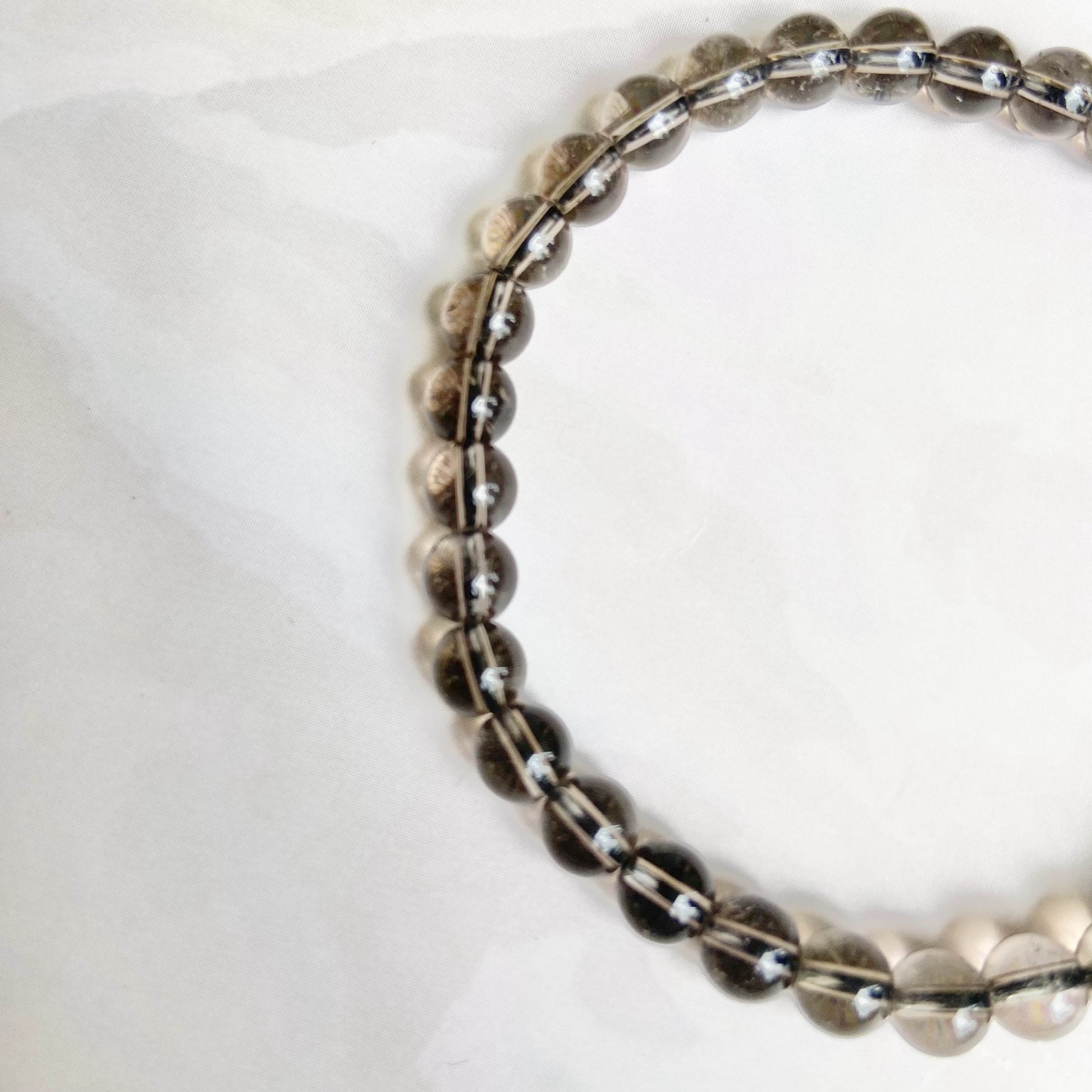 Smoky Quartz Bead Bracelet - 6Mm | Protection Strength & Stability Crsytal Stones
