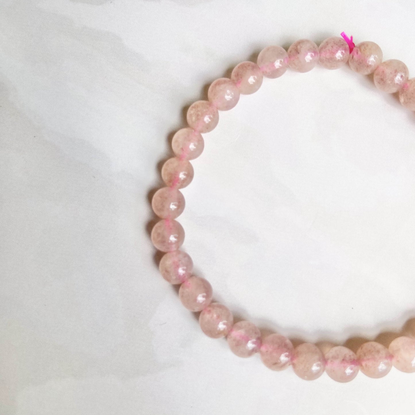 Strawberry Quartz Bead Bracelet - 6Mm | Helps With Feeling Of Stress Depression & Worry Crystal