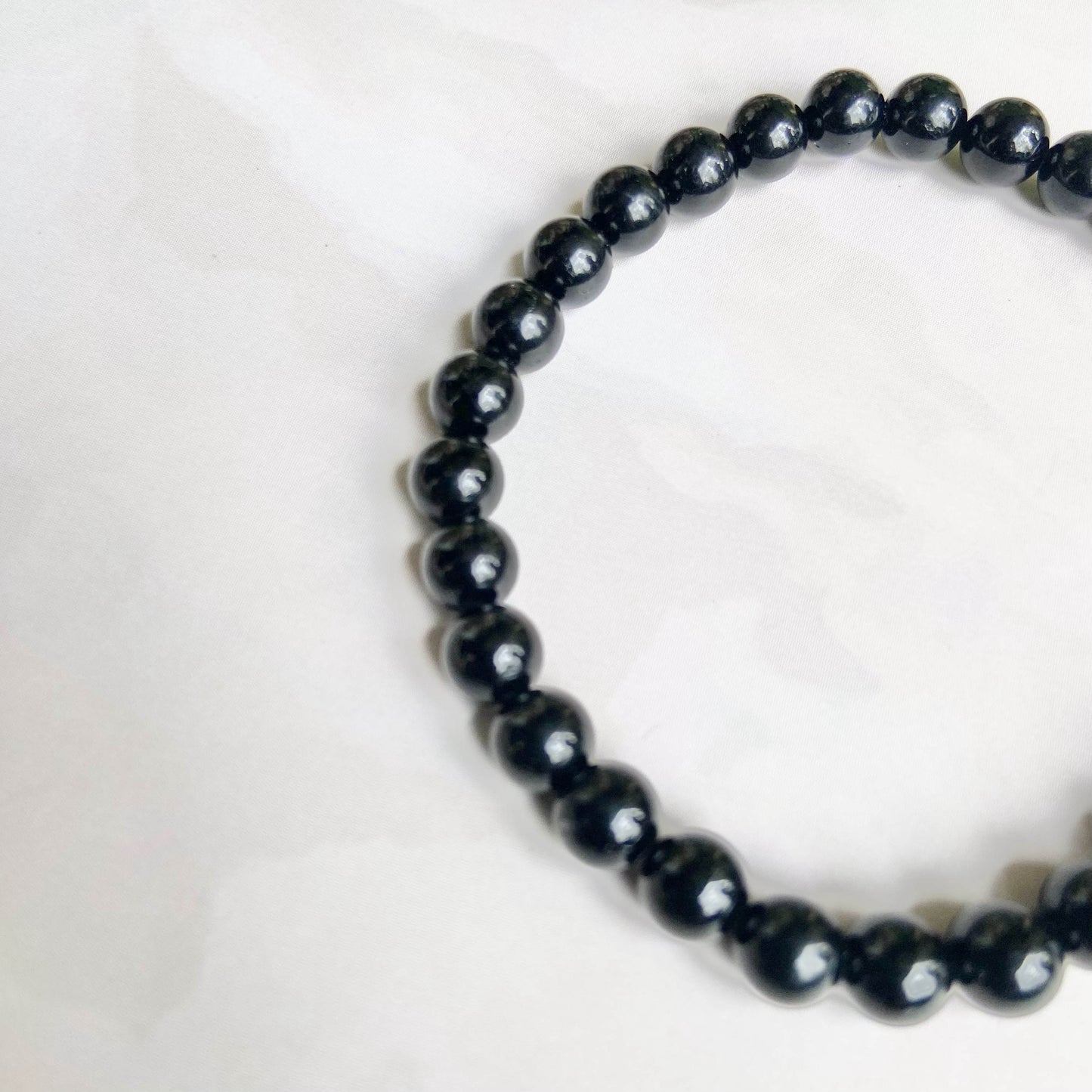 Black Tourmaline Bead Bracelet - 6Mm | Stone Of Protection Crystal & Stones