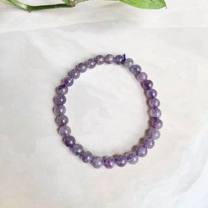 Amethyst Bead Bracelet - 6mm | Helps activating Third Eye & Psychic abilities