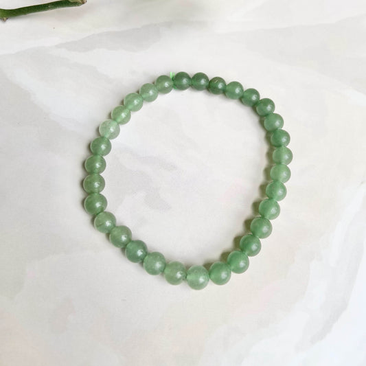 Green Aventurine Bead Bracelet - 6Mm | Stone Of Abundance & Prosperity Crystal Stones