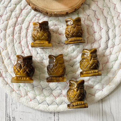 Tiger's Eye Owl Crystal Carving | Wealth & Fortune