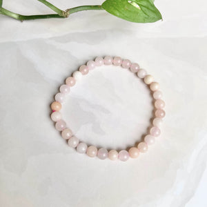 Pink Aventurine Bead Bracelet - 6mm |  Helps ease anxiety and balance heart chakra