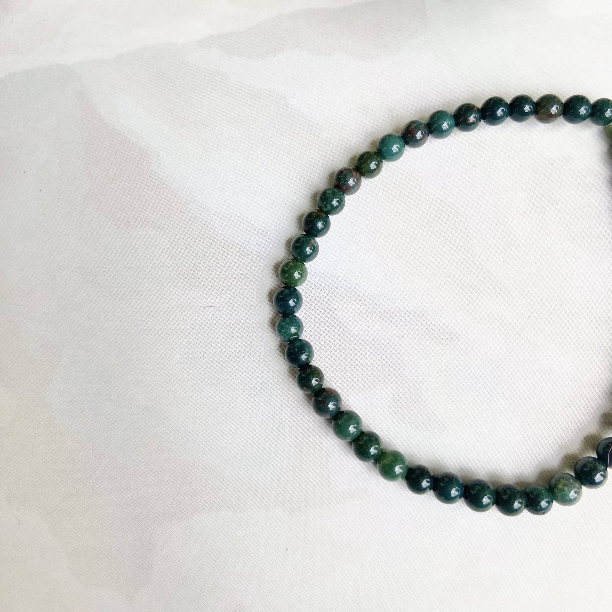 Bloodstone Bead Bracelet - 4Mm | Stone For Getting Rid Of Anxiety & Depression Crystal Stones