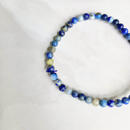 Lapis Lazuli Bead Bracelet - 4Mm | Expression & Communication Crystal Stones