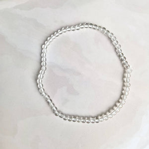 Clear Quartz Bead Bracelet - 4 mm | Master Healing Crystal