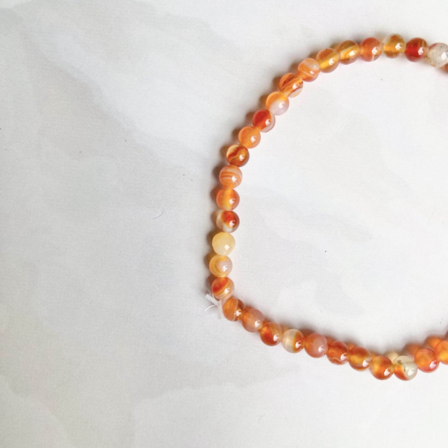 Orange Carnelian Bead Bracelet - 4Mm | Opportunities & Courage Crystal Stones